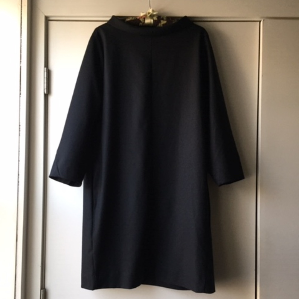 COS Black mid-length raised collar dress EUR 40